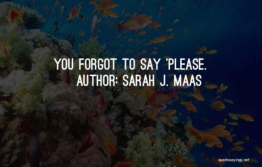 Sarah J. Maas Quotes: You Forgot To Say 'please.