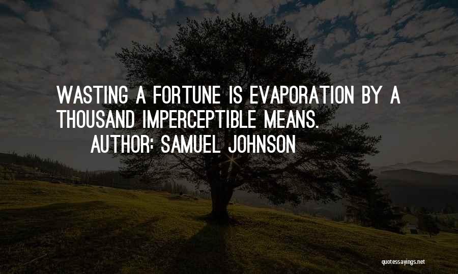 Samuel Johnson Quotes: Wasting A Fortune Is Evaporation By A Thousand Imperceptible Means.