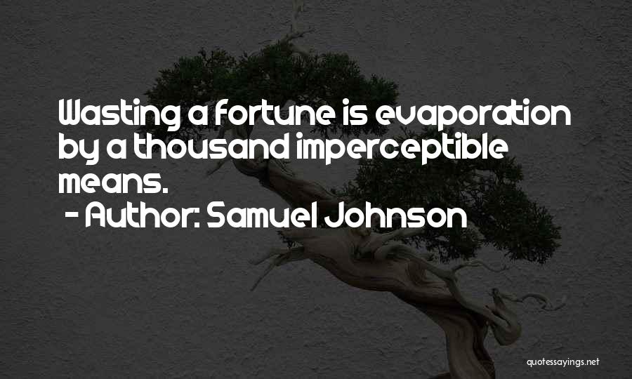 Samuel Johnson Quotes: Wasting A Fortune Is Evaporation By A Thousand Imperceptible Means.