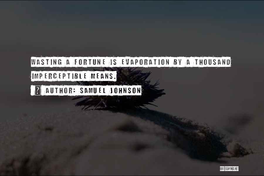 Samuel Johnson Quotes: Wasting A Fortune Is Evaporation By A Thousand Imperceptible Means.