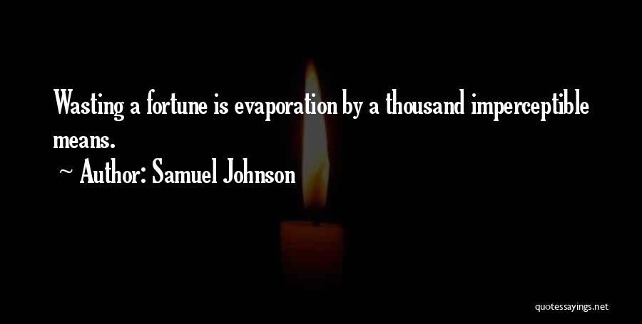 Samuel Johnson Quotes: Wasting A Fortune Is Evaporation By A Thousand Imperceptible Means.
