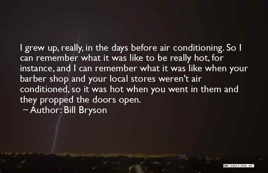 Bill Bryson Quotes: I Grew Up, Really, In The Days Before Air Conditioning. So I Can Remember What It Was Like To Be