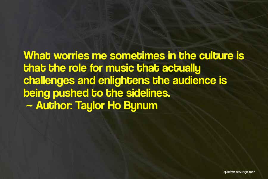 Taylor Ho Bynum Quotes: What Worries Me Sometimes In The Culture Is That The Role For Music That Actually Challenges And Enlightens The Audience