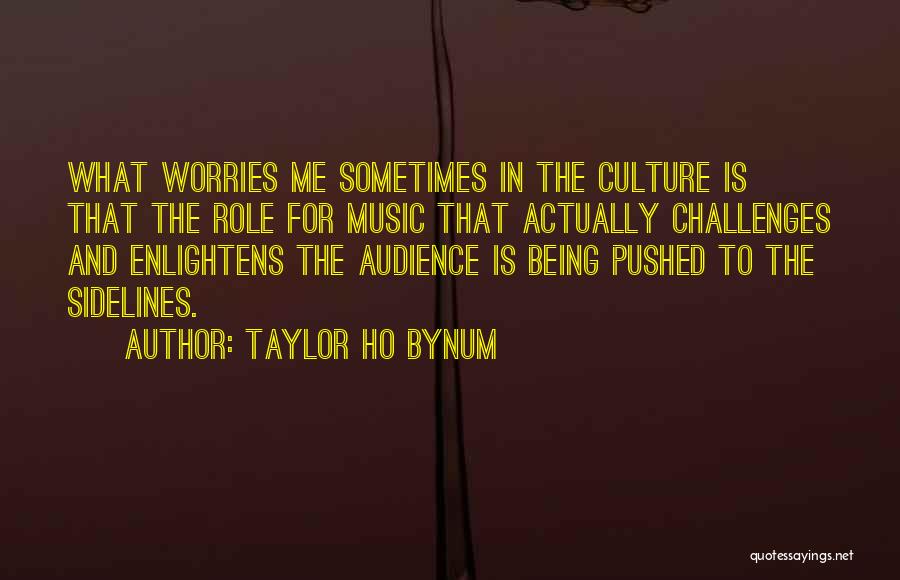 Taylor Ho Bynum Quotes: What Worries Me Sometimes In The Culture Is That The Role For Music That Actually Challenges And Enlightens The Audience
