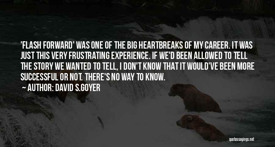David S.Goyer Quotes: 'flash Forward' Was One Of The Big Heartbreaks Of My Career. It Was Just This Very Frustrating Experience. If We'd