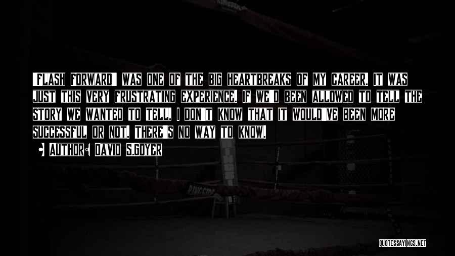 David S.Goyer Quotes: 'flash Forward' Was One Of The Big Heartbreaks Of My Career. It Was Just This Very Frustrating Experience. If We'd