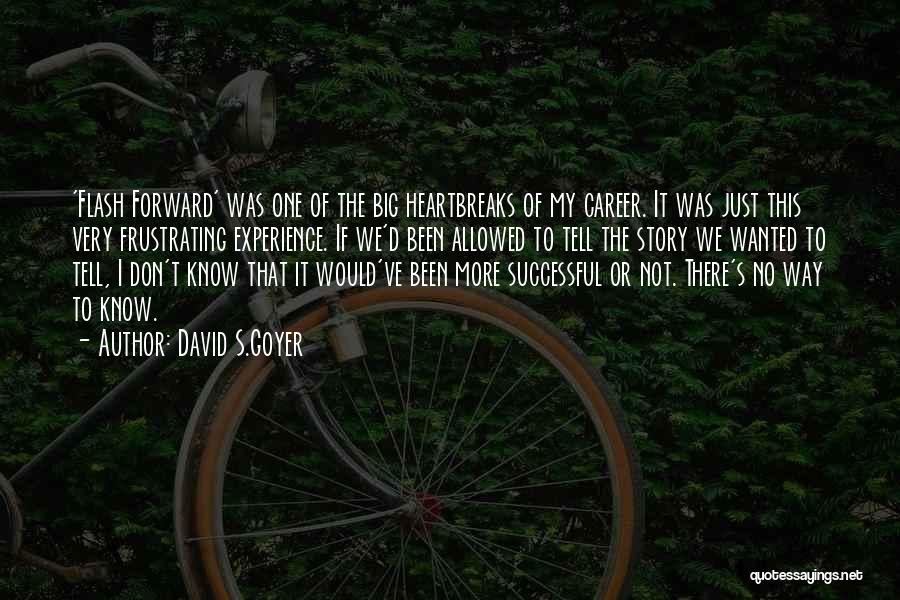 David S.Goyer Quotes: 'flash Forward' Was One Of The Big Heartbreaks Of My Career. It Was Just This Very Frustrating Experience. If We'd