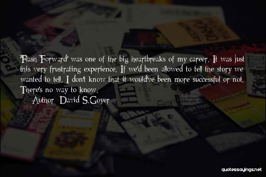 David S.Goyer Quotes: 'flash Forward' Was One Of The Big Heartbreaks Of My Career. It Was Just This Very Frustrating Experience. If We'd