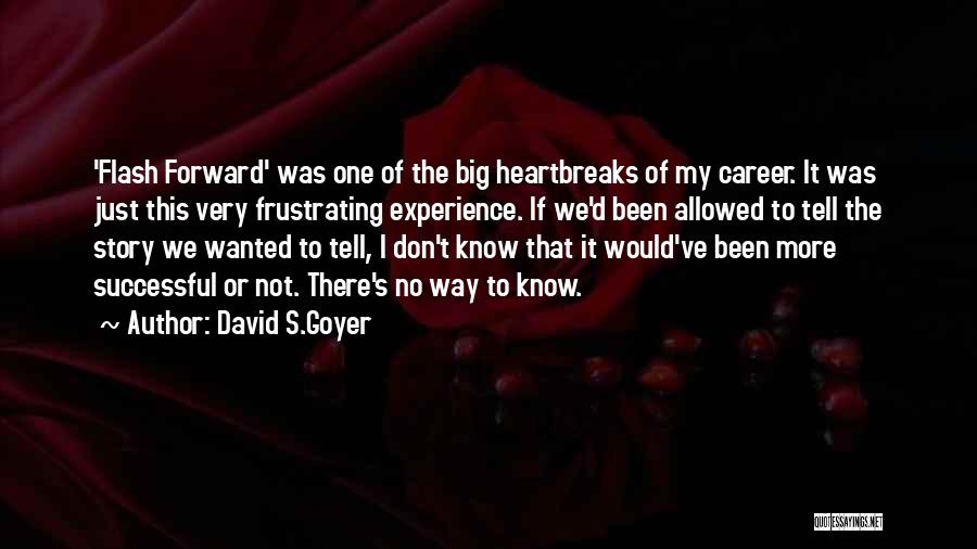 David S.Goyer Quotes: 'flash Forward' Was One Of The Big Heartbreaks Of My Career. It Was Just This Very Frustrating Experience. If We'd