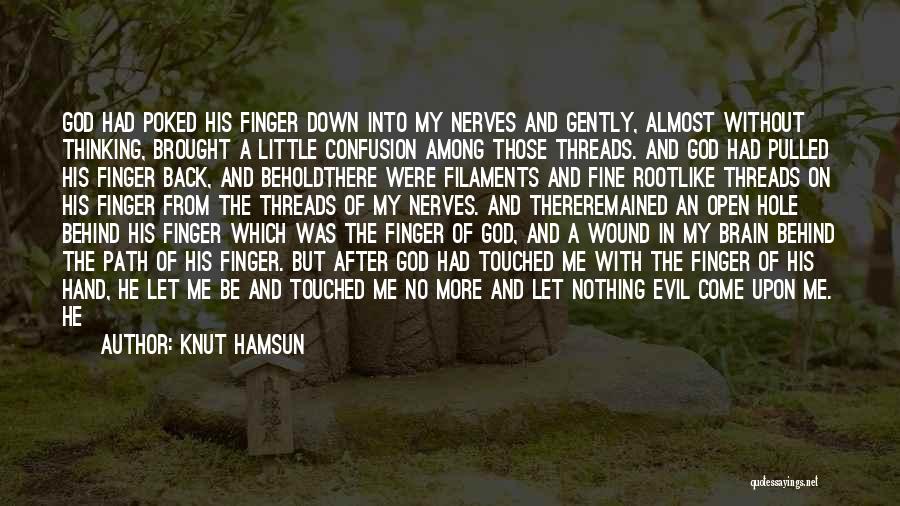 Knut Hamsun Quotes: God Had Poked His Finger Down Into My Nerves And Gently, Almost Without Thinking, Brought A Little Confusion Among Those