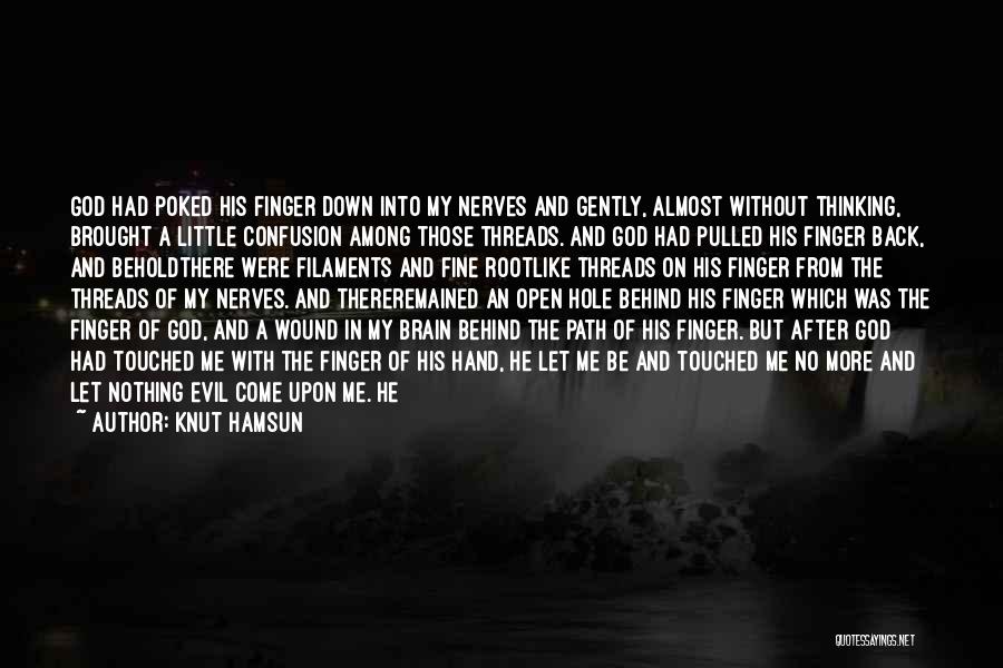 Knut Hamsun Quotes: God Had Poked His Finger Down Into My Nerves And Gently, Almost Without Thinking, Brought A Little Confusion Among Those