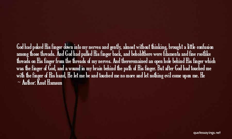 Knut Hamsun Quotes: God Had Poked His Finger Down Into My Nerves And Gently, Almost Without Thinking, Brought A Little Confusion Among Those