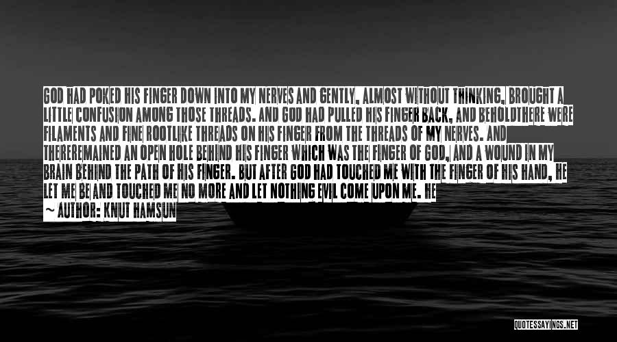 Knut Hamsun Quotes: God Had Poked His Finger Down Into My Nerves And Gently, Almost Without Thinking, Brought A Little Confusion Among Those