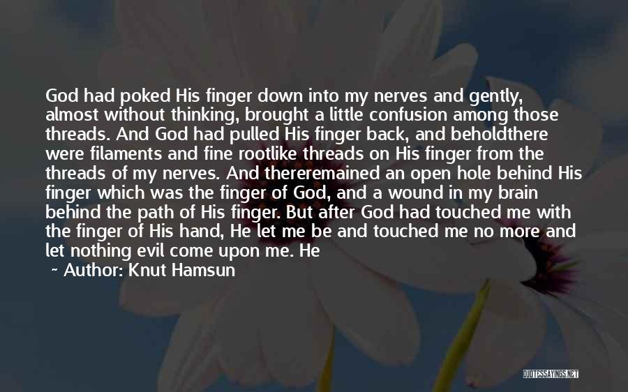 Knut Hamsun Quotes: God Had Poked His Finger Down Into My Nerves And Gently, Almost Without Thinking, Brought A Little Confusion Among Those