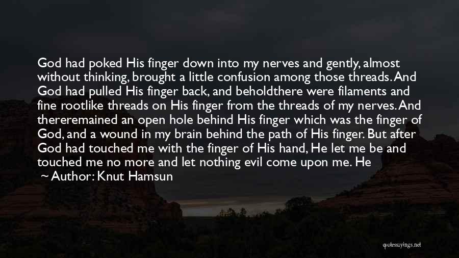 Knut Hamsun Quotes: God Had Poked His Finger Down Into My Nerves And Gently, Almost Without Thinking, Brought A Little Confusion Among Those