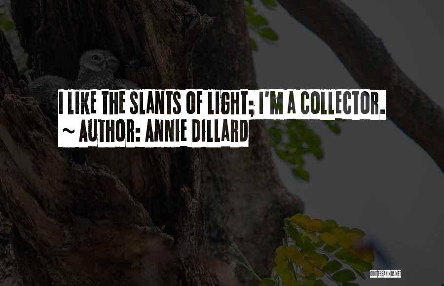 Annie Dillard Quotes: I Like The Slants Of Light; I'm A Collector.