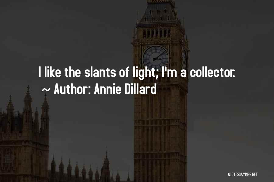 Annie Dillard Quotes: I Like The Slants Of Light; I'm A Collector.