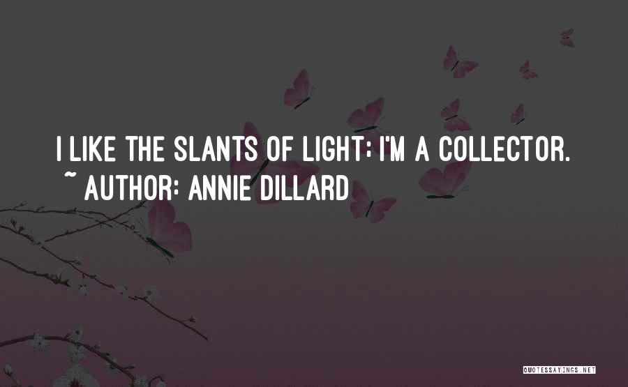 Annie Dillard Quotes: I Like The Slants Of Light; I'm A Collector.