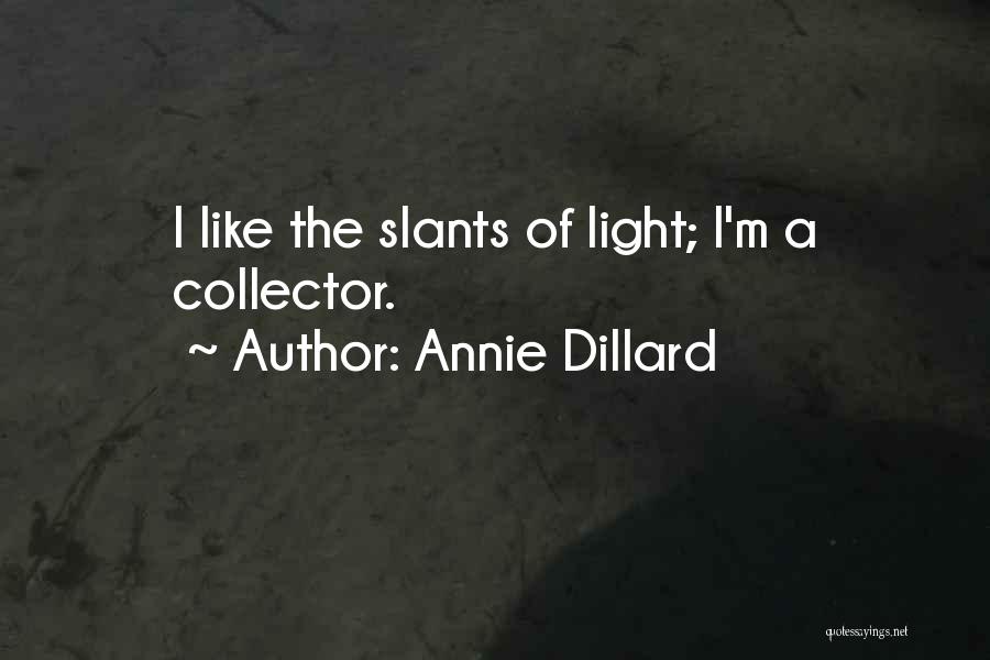 Annie Dillard Quotes: I Like The Slants Of Light; I'm A Collector.