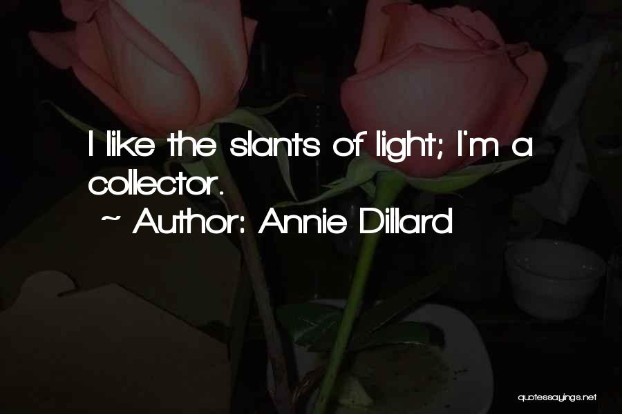 Annie Dillard Quotes: I Like The Slants Of Light; I'm A Collector.