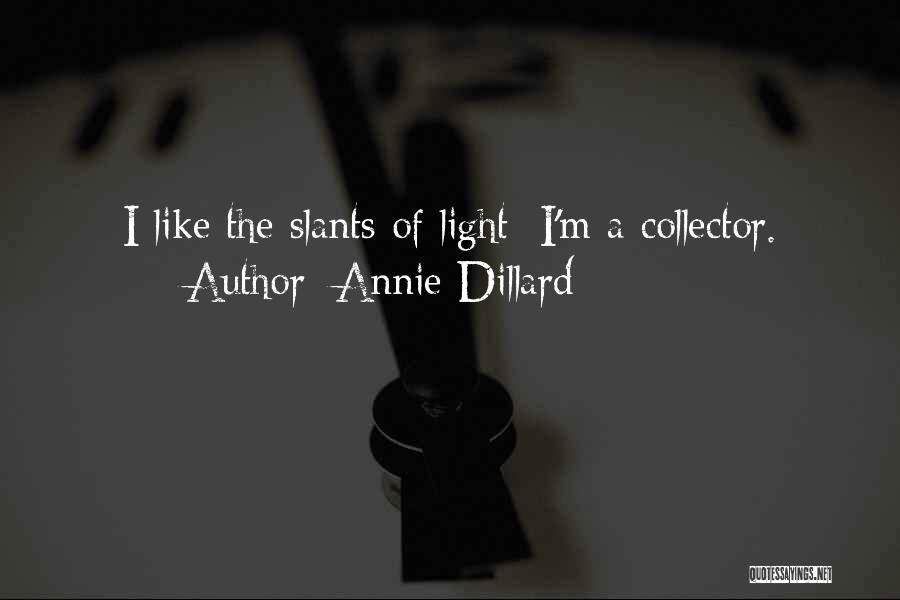 Annie Dillard Quotes: I Like The Slants Of Light; I'm A Collector.
