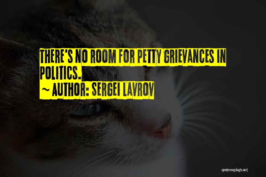 Sergei Lavrov Quotes: There's No Room For Petty Grievances In Politics.