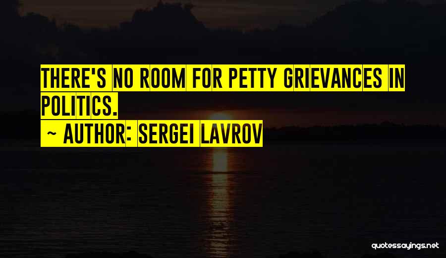 Sergei Lavrov Quotes: There's No Room For Petty Grievances In Politics.