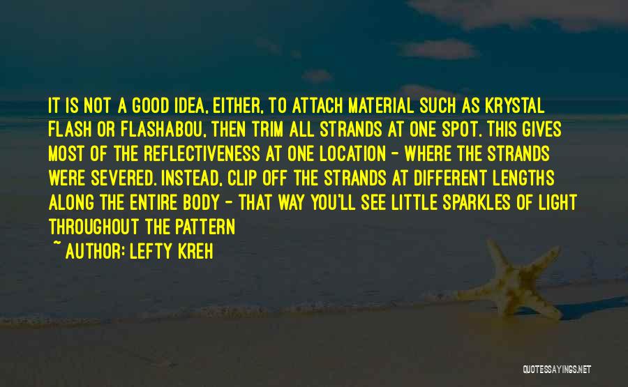 Lefty Kreh Quotes: It Is Not A Good Idea, Either, To Attach Material Such As Krystal Flash Or Flashabou, Then Trim All Strands