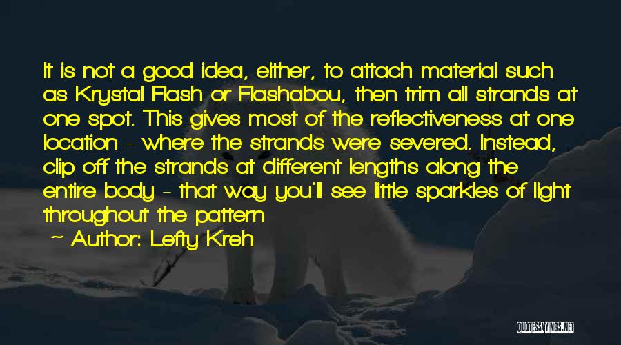 Lefty Kreh Quotes: It Is Not A Good Idea, Either, To Attach Material Such As Krystal Flash Or Flashabou, Then Trim All Strands