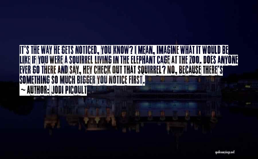 Jodi Picoult Quotes: It's The Way He Gets Noticed, You Know? I Mean, Imagine What It Would Be Like If You Were A