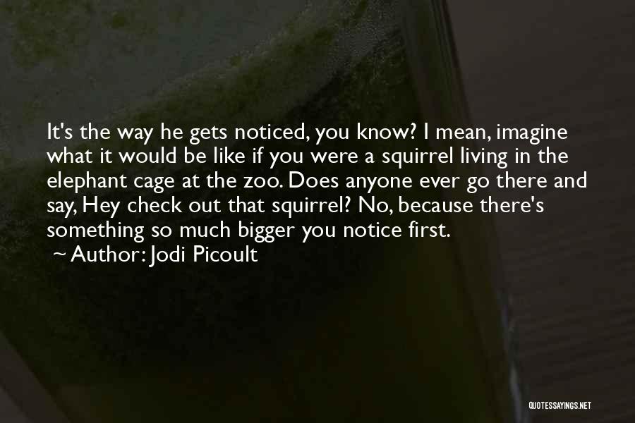 Jodi Picoult Quotes: It's The Way He Gets Noticed, You Know? I Mean, Imagine What It Would Be Like If You Were A