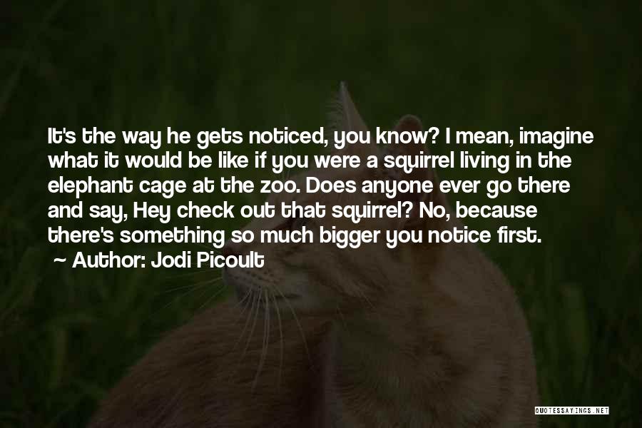 Jodi Picoult Quotes: It's The Way He Gets Noticed, You Know? I Mean, Imagine What It Would Be Like If You Were A