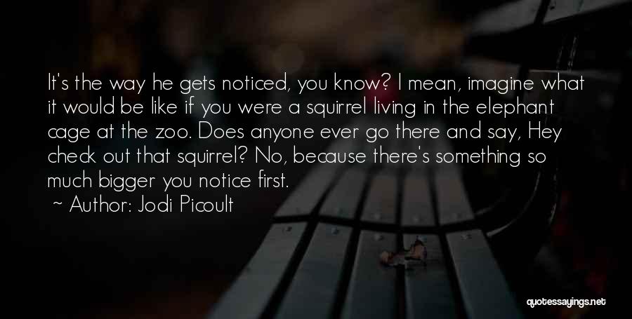 Jodi Picoult Quotes: It's The Way He Gets Noticed, You Know? I Mean, Imagine What It Would Be Like If You Were A