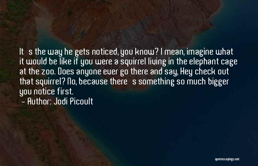 Jodi Picoult Quotes: It's The Way He Gets Noticed, You Know? I Mean, Imagine What It Would Be Like If You Were A