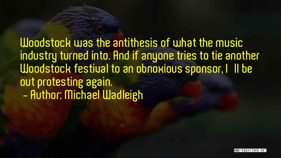 Michael Wadleigh Quotes: Woodstock Was The Antithesis Of What The Music Industry Turned Into. And If Anyone Tries To Tie Another Woodstock Festival