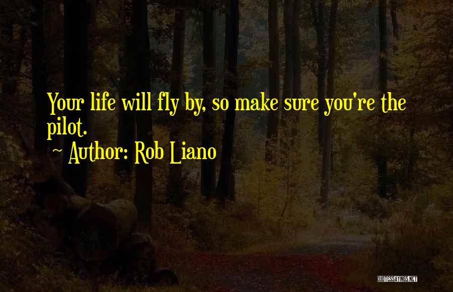 Rob Liano Quotes: Your Life Will Fly By, So Make Sure You're The Pilot.