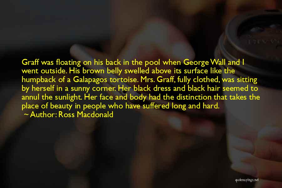 Ross Macdonald Quotes: Graff Was Floating On His Back In The Pool When George Wall And I Went Outside. His Brown Belly Swelled