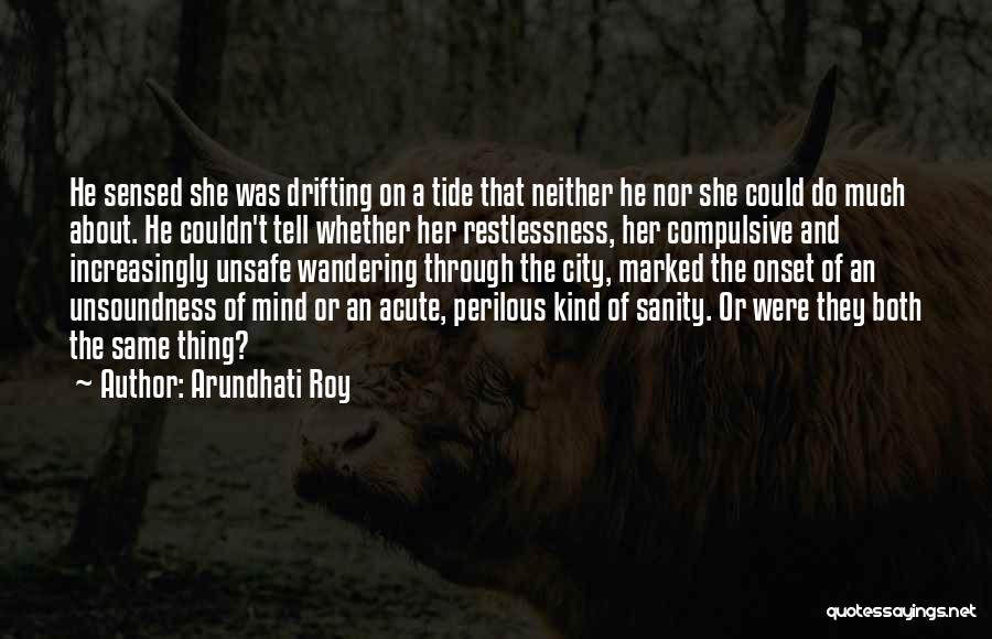 Arundhati Roy Quotes: He Sensed She Was Drifting On A Tide That Neither He Nor She Could Do Much About. He Couldn't Tell