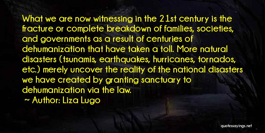 Liza Lugo Quotes: What We Are Now Witnessing In The 21st Century Is The Fracture Or Complete Breakdown Of Families, Societies, And Governments