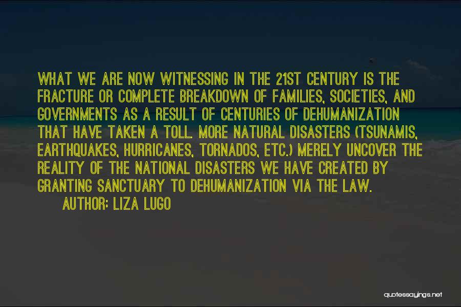 Liza Lugo Quotes: What We Are Now Witnessing In The 21st Century Is The Fracture Or Complete Breakdown Of Families, Societies, And Governments