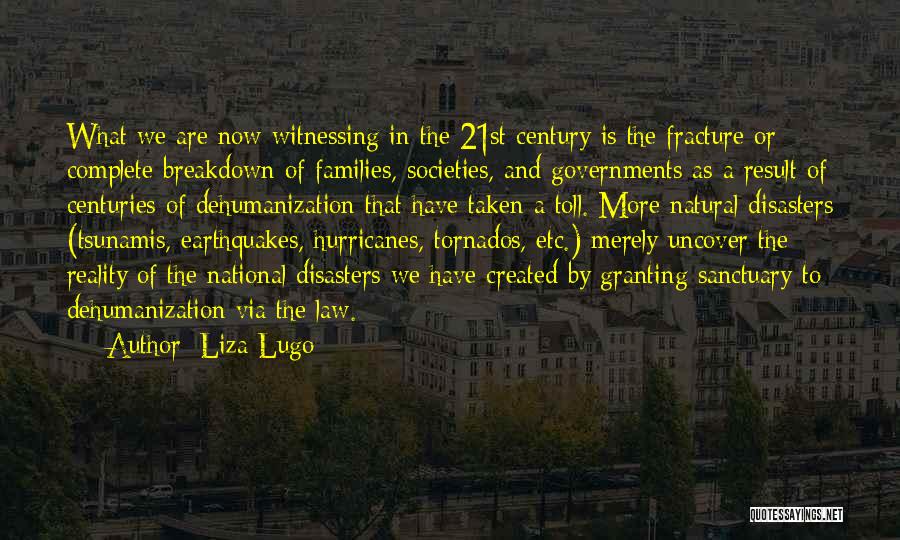 Liza Lugo Quotes: What We Are Now Witnessing In The 21st Century Is The Fracture Or Complete Breakdown Of Families, Societies, And Governments