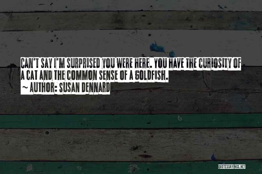 Susan Dennard Quotes: Can't Say I'm Surprised You Were Here. You Have The Curiosity Of A Cat And The Common Sense Of A