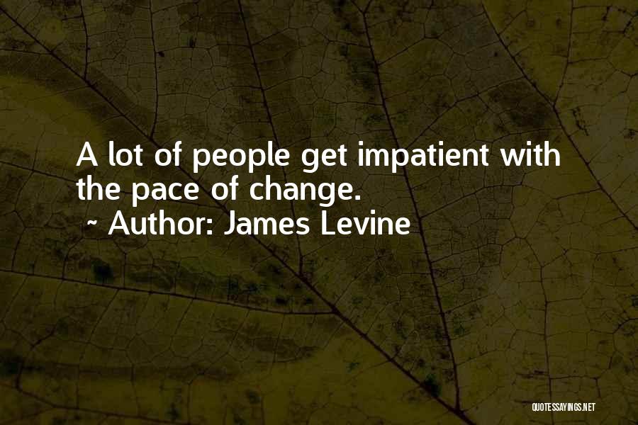 James Levine Quotes: A Lot Of People Get Impatient With The Pace Of Change.