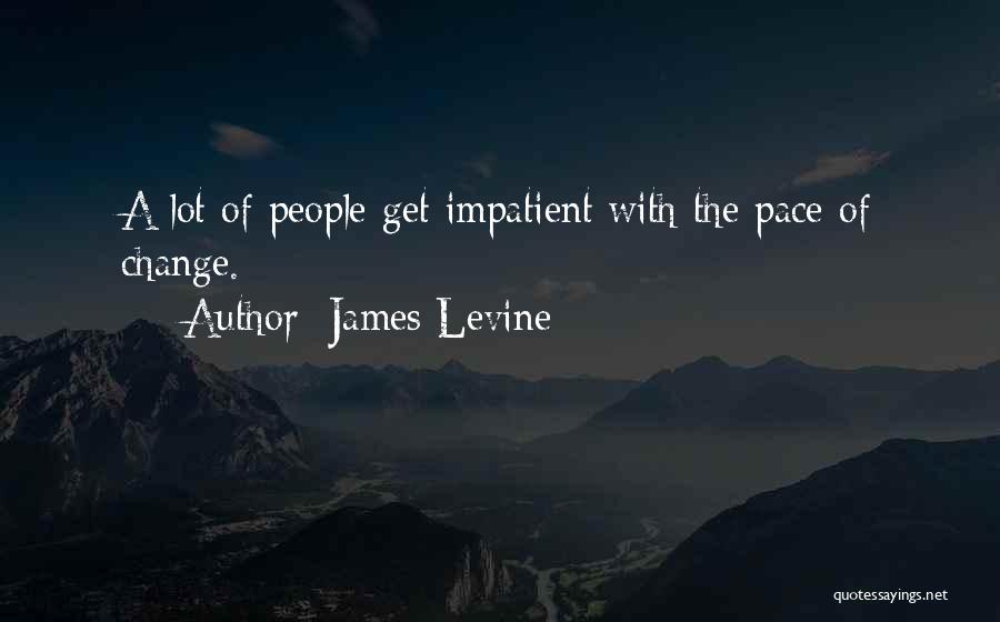 James Levine Quotes: A Lot Of People Get Impatient With The Pace Of Change.