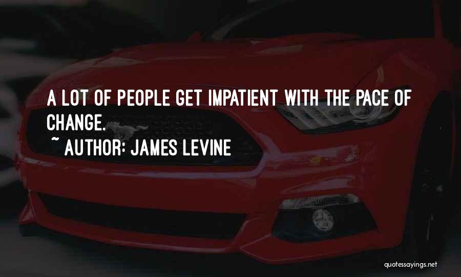 James Levine Quotes: A Lot Of People Get Impatient With The Pace Of Change.