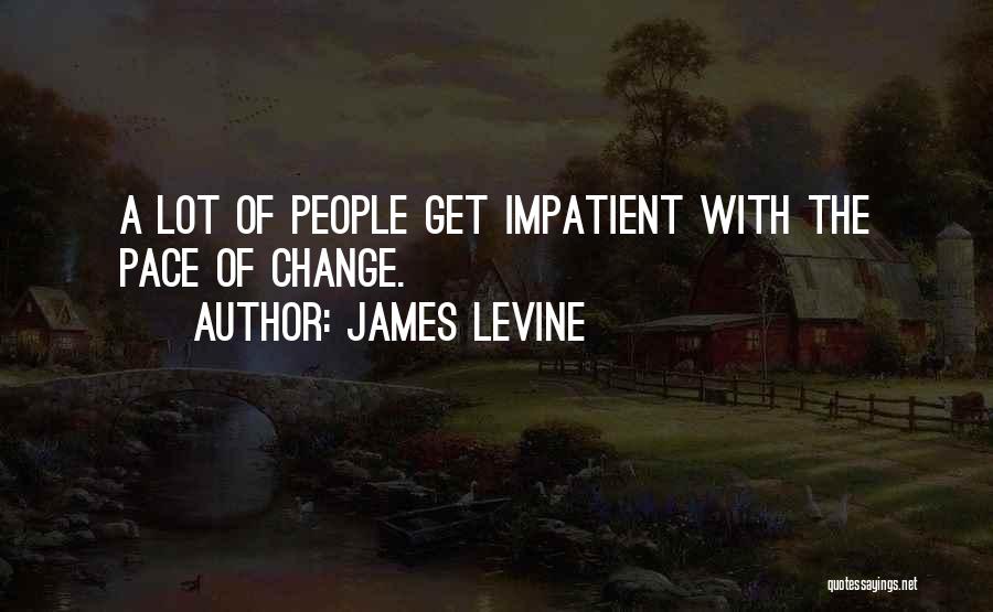James Levine Quotes: A Lot Of People Get Impatient With The Pace Of Change.
