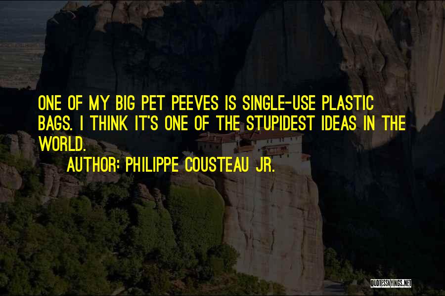 Philippe Cousteau Jr. Quotes: One Of My Big Pet Peeves Is Single-use Plastic Bags. I Think It's One Of The Stupidest Ideas In The