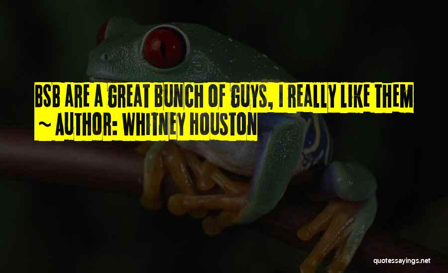 Whitney Houston Quotes: Bsb Are A Great Bunch Of Guys, I Really Like Them