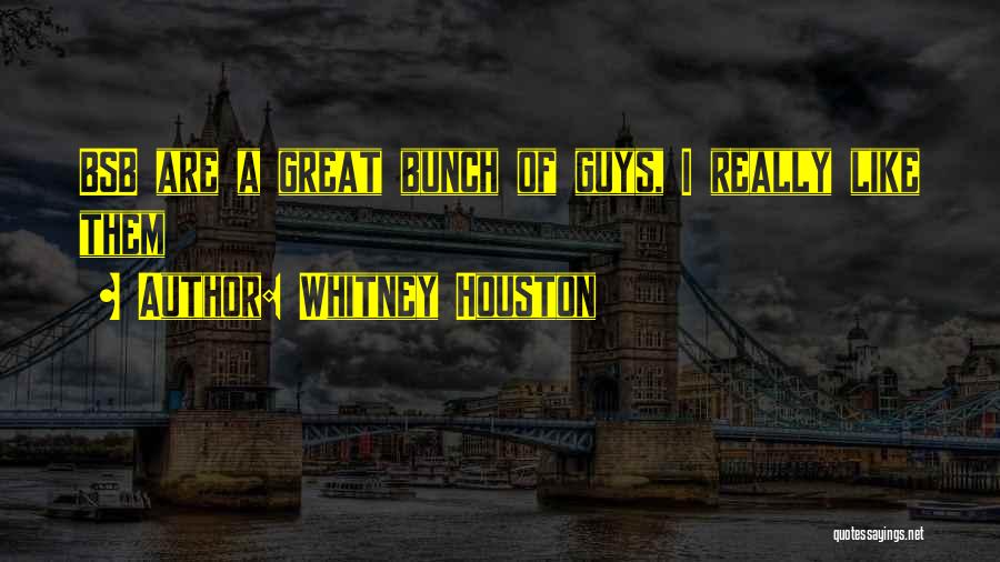 Whitney Houston Quotes: Bsb Are A Great Bunch Of Guys, I Really Like Them