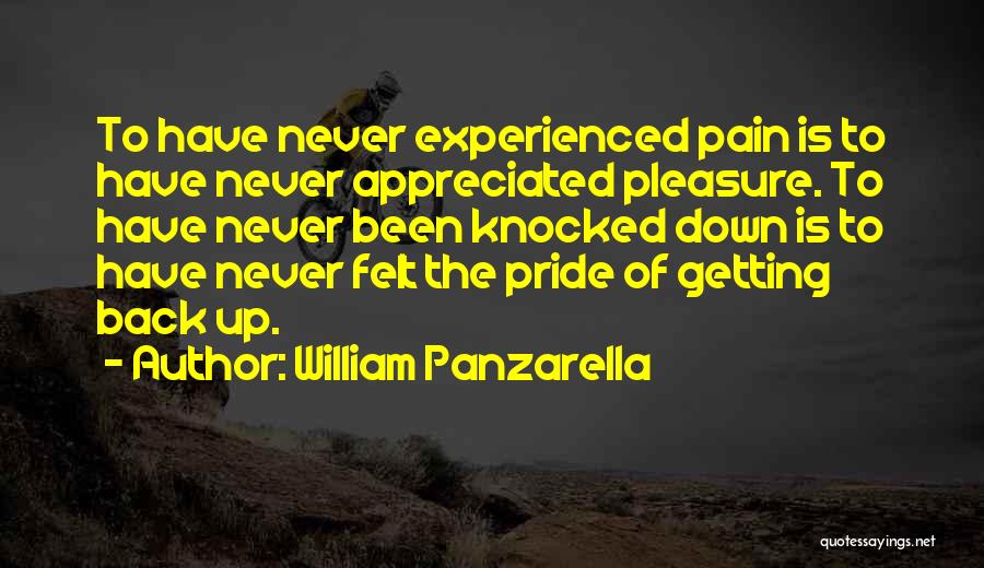 William Panzarella Quotes: To Have Never Experienced Pain Is To Have Never Appreciated Pleasure. To Have Never Been Knocked Down Is To Have